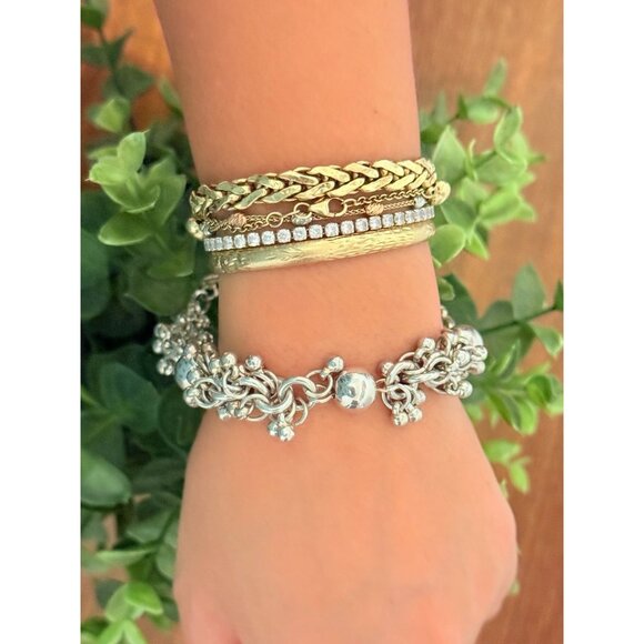 925 Silver Beaded Toggle Bracelet - Picture 6 of 6